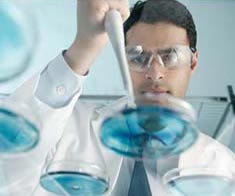 Lab technician conducting experiment